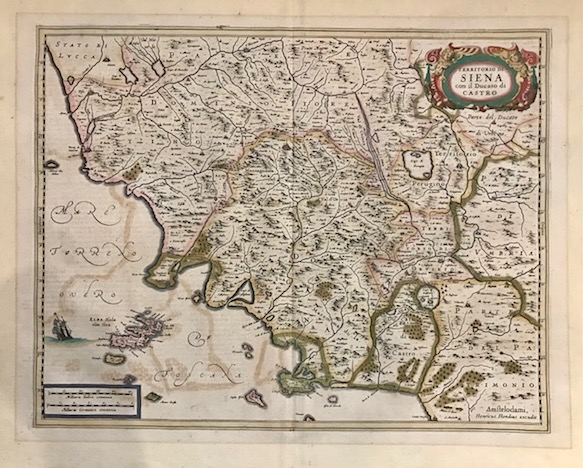 Mercator Gerard - Hondius Jodocus Territorio di Siena con il Ducato di Castro 1638 Amsterdam 